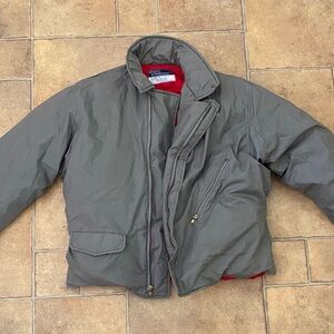 Ralph Lauren Gray Puffer Jacket with Red Interior